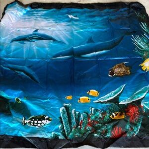 Ocean-Themed Blue Tapestry